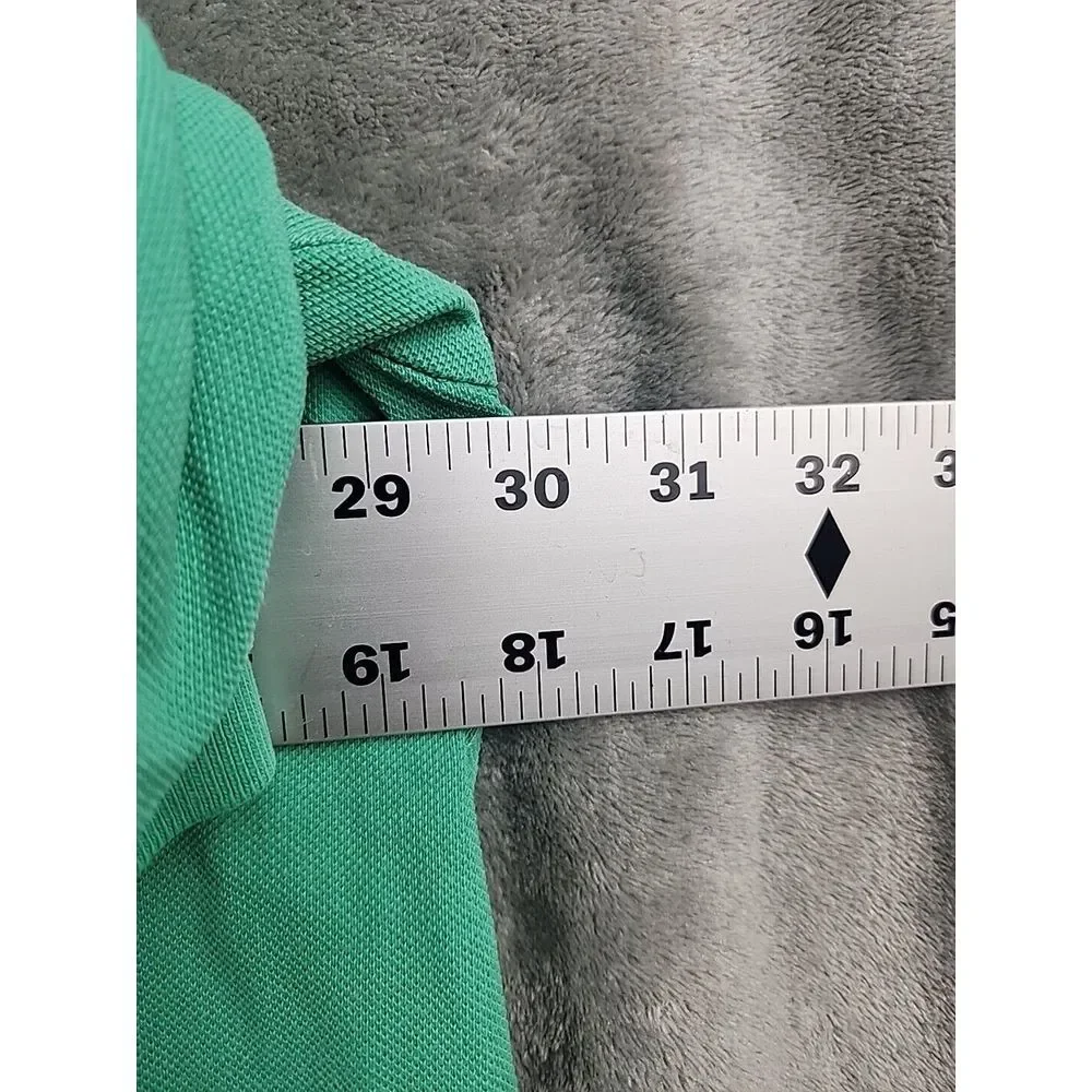 Polo Ralph Lauren Polo Shirt Mens 3xb Green Cotton Ribbed Short Sleeve Pony Golf